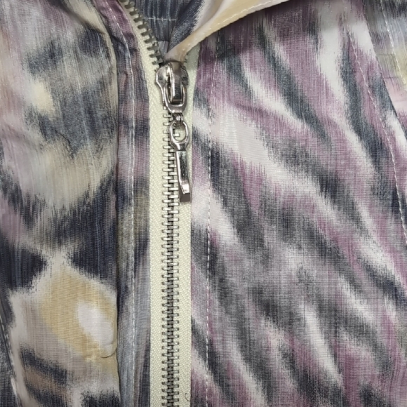 Patty Kim | Pastel Marble Wave Lightweight Utility Blazer Trench Jacket Size S - Picture 5 of 11